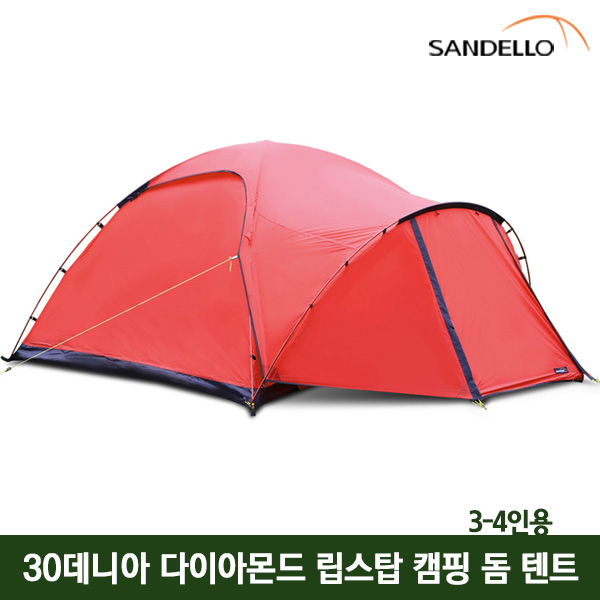 산들로 30데니아 다이아몬드 립스탑 3-4인용 캠핑 돔 텐트